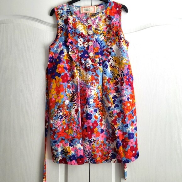 More Of Me Maternity Design Floral Dress Size XS made In NYC Silk Linen - Picture 1 of 5